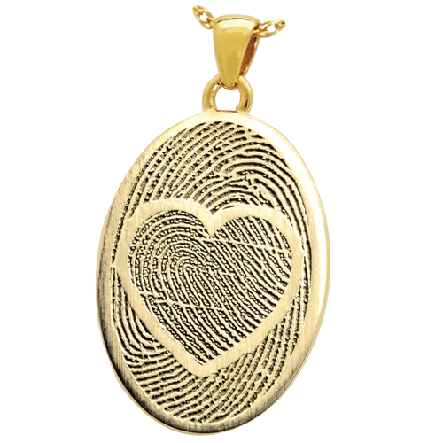 Oval Jewelry with 2 Married Fingerprints Pendant