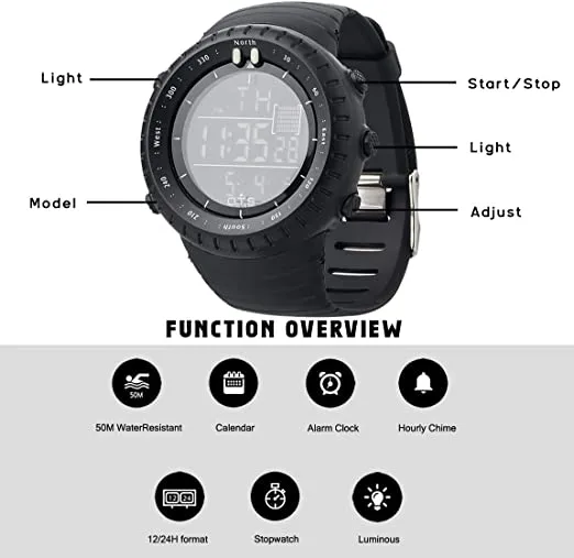 Palada Men's Digital Sports Watch Waterproof Tactical Watch for Men