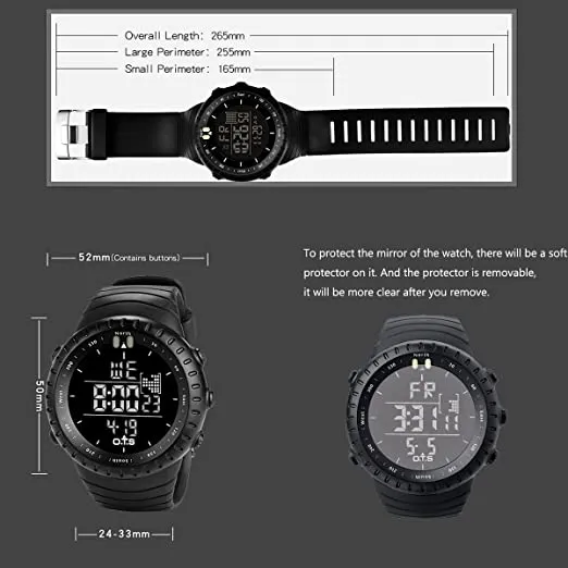 Palada Men's Digital Sports Watch Waterproof Tactical Watch for Men