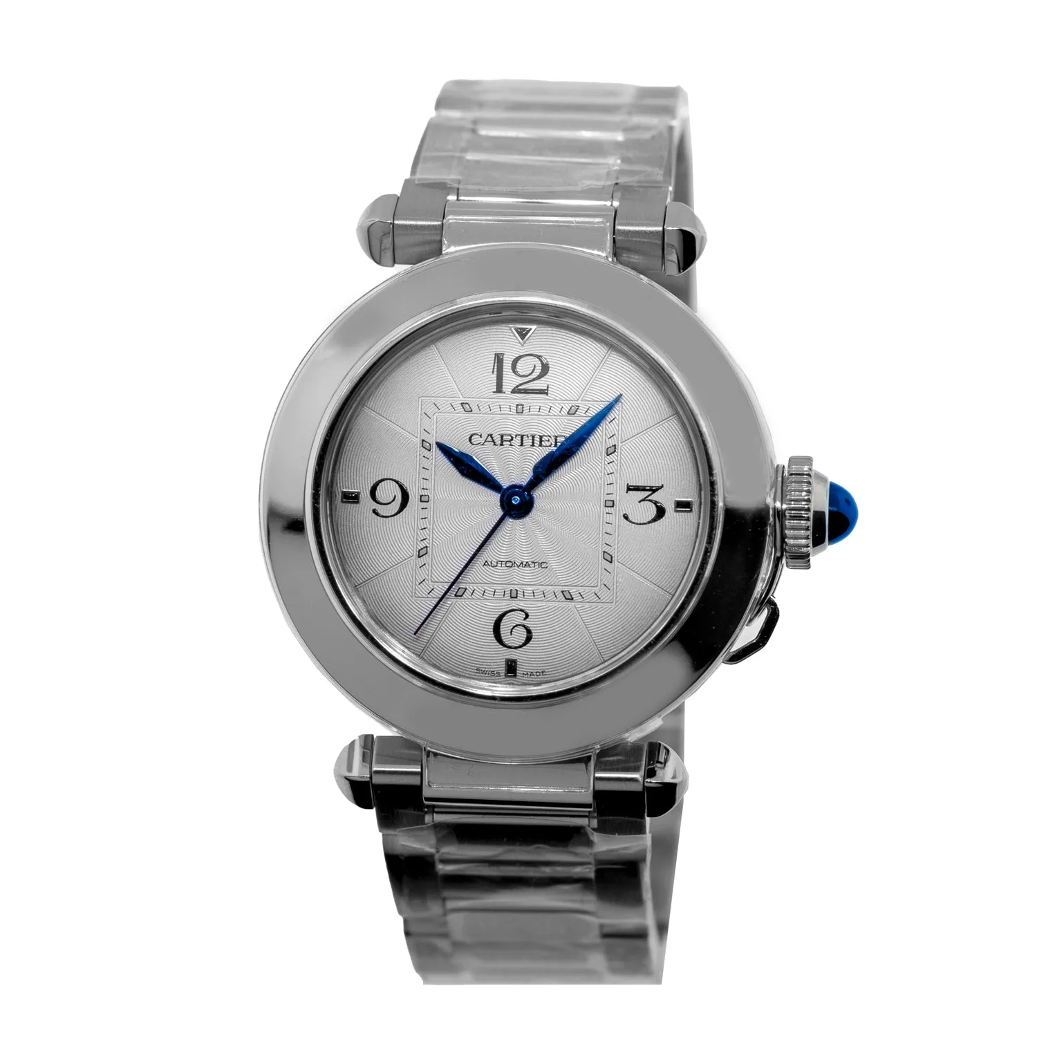 Pasha de Cartier 35mm Stainless Steel Silver Arabic Dial WSPA0013