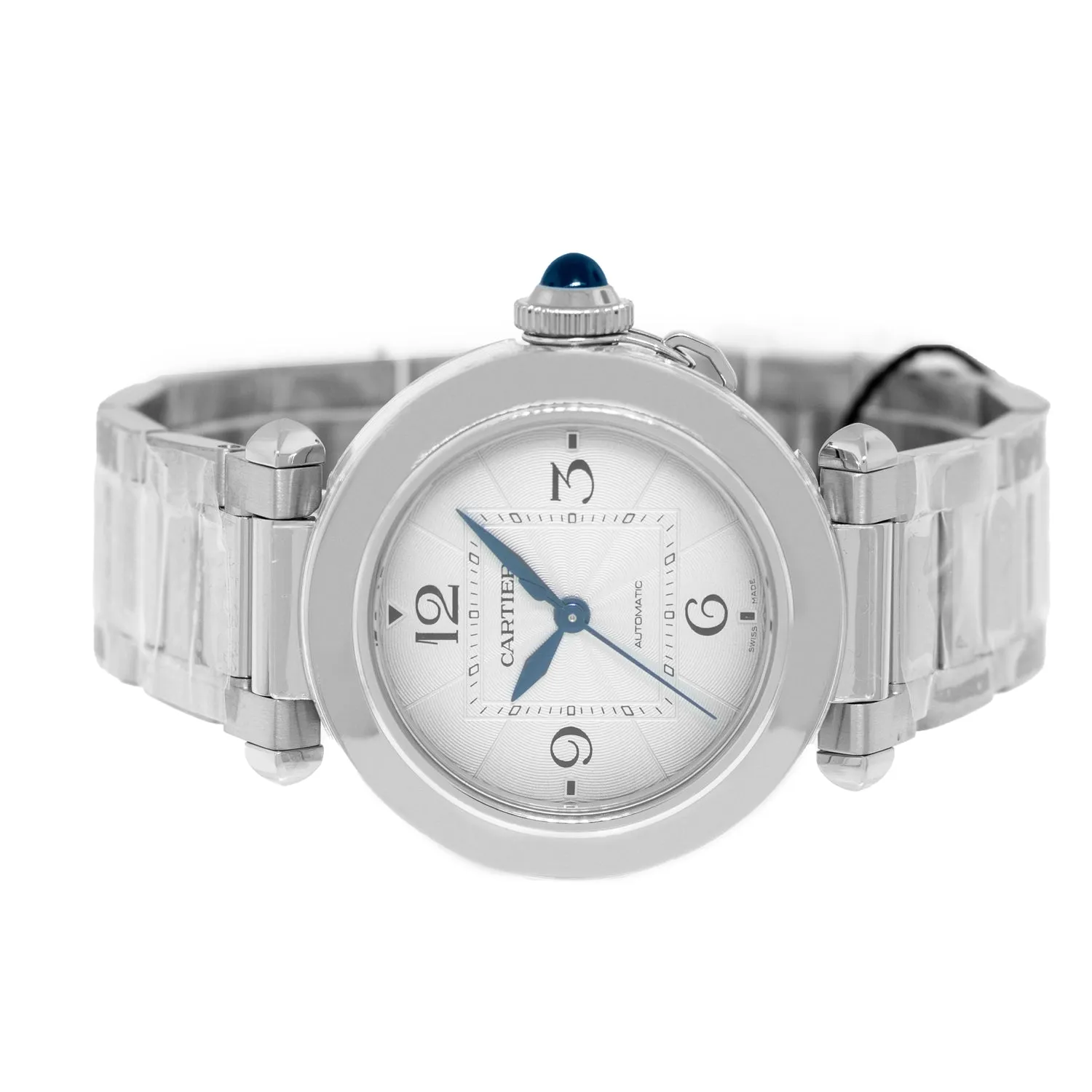 Pasha de Cartier 35mm Stainless Steel Silver Arabic Dial WSPA0013