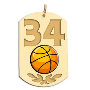 Personalized Basketball Number Dog Tag Color Pendant Jewelry