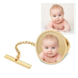 Photo Engraved Tie Tack Pendant Jewelry