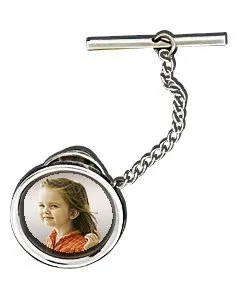 Photo Engraved Tie Tack Pendant Jewelry