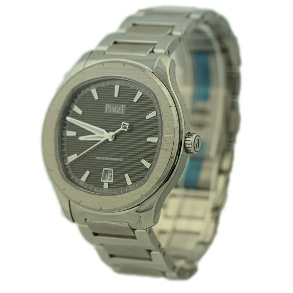 Piaget Men's Polo S Stainless Steel 42mm Gray Horizontal Guilloche Stick Dial Watch Reference #: G0A41003