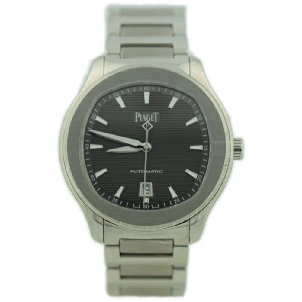 Piaget Men's Polo S Stainless Steel 42mm Gray Horizontal Guilloche Stick Dial Watch Reference #: G0A41003