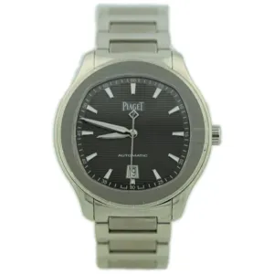 Piaget Men's Polo S Stainless Steel 42mm Gray Horizontal Guilloche Stick Dial Watch Reference #: G0A41003