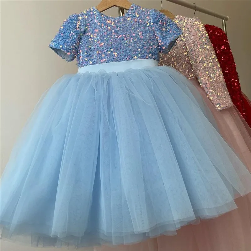 Pink Princess Tulle Baby Girl Gown for Pageant and Party Occasions