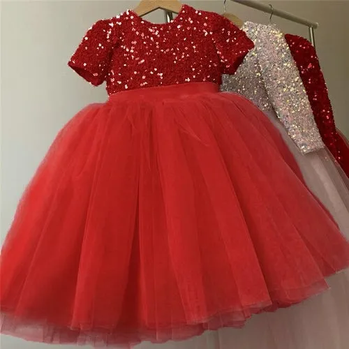Pink Princess Tulle Baby Girl Gown for Pageant and Party Occasions