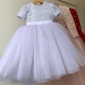 Pink Princess Tulle Baby Girl Gown for Pageant and Party Occasions