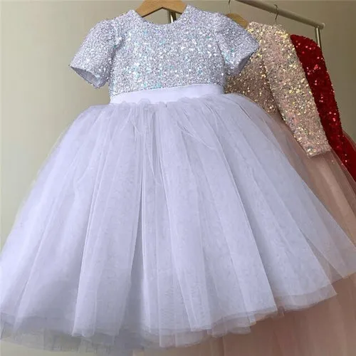 Pink Princess Tulle Baby Girl Gown for Pageant and Party Occasions
