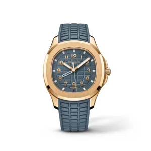 PP Luxury Watches Aquanaut 5269R-001 'Travel Time' Quartz Rose Gold Blue Dial (2024)