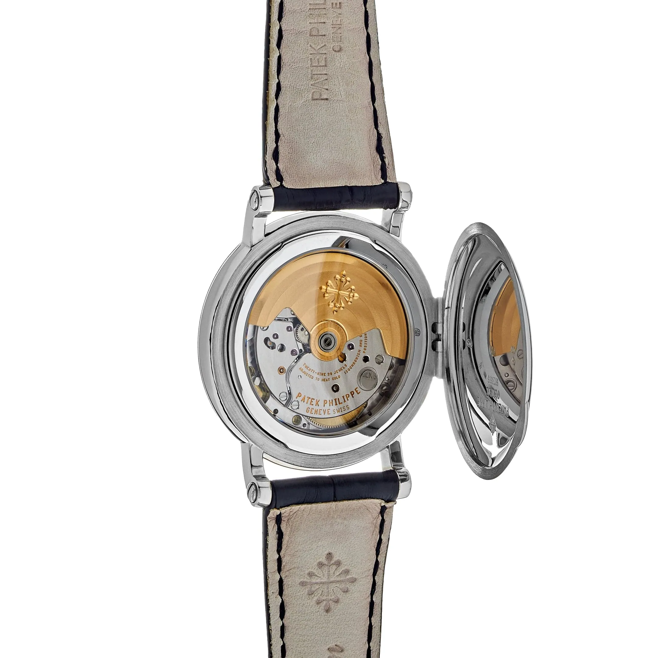 PP Luxury Watches Calatrava 5153G-001 Date White Gold Black Dial