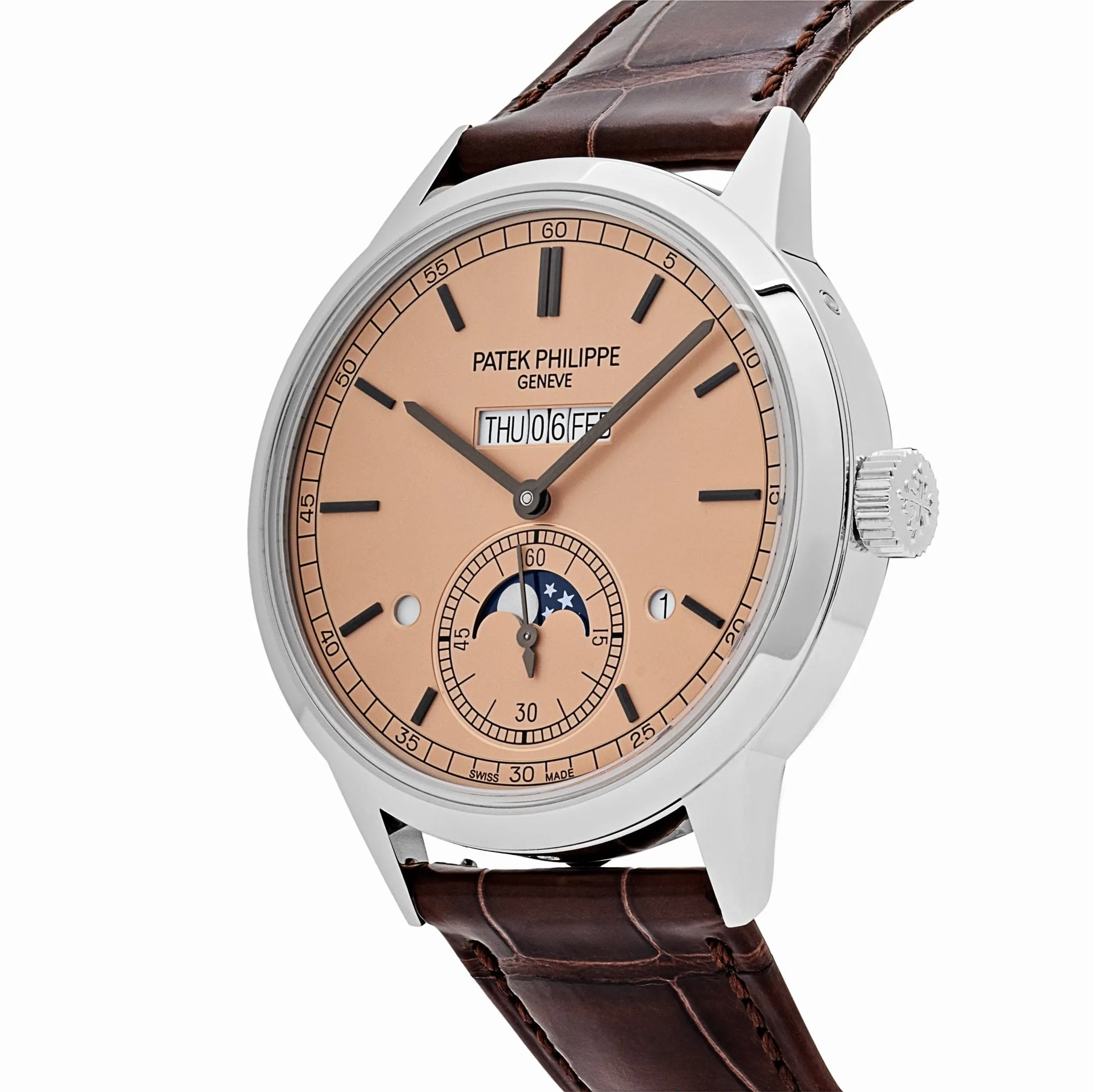 PP Luxury Watches Grand Complications 5236P-010 In-Line Perpetual Calendar Platinum Salmon Dial(2024)