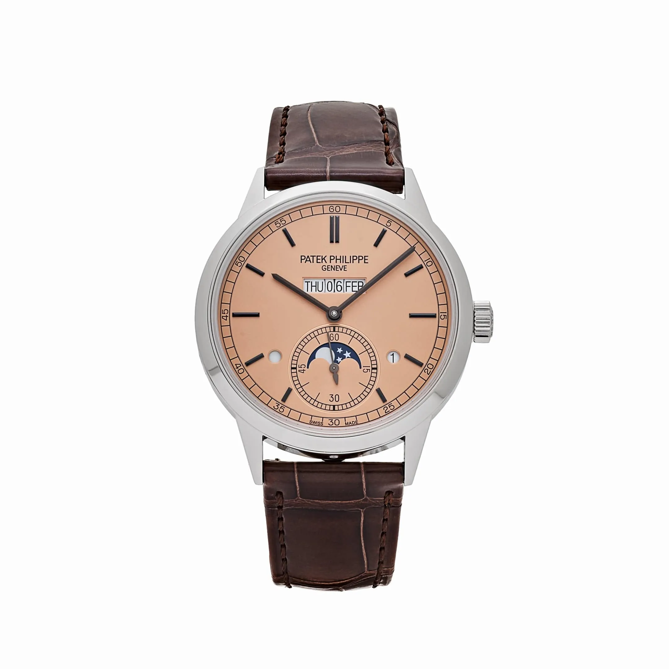 PP Luxury Watches Grand Complications 5236P-010 In-Line Perpetual Calendar Platinum Salmon Dial(2024)