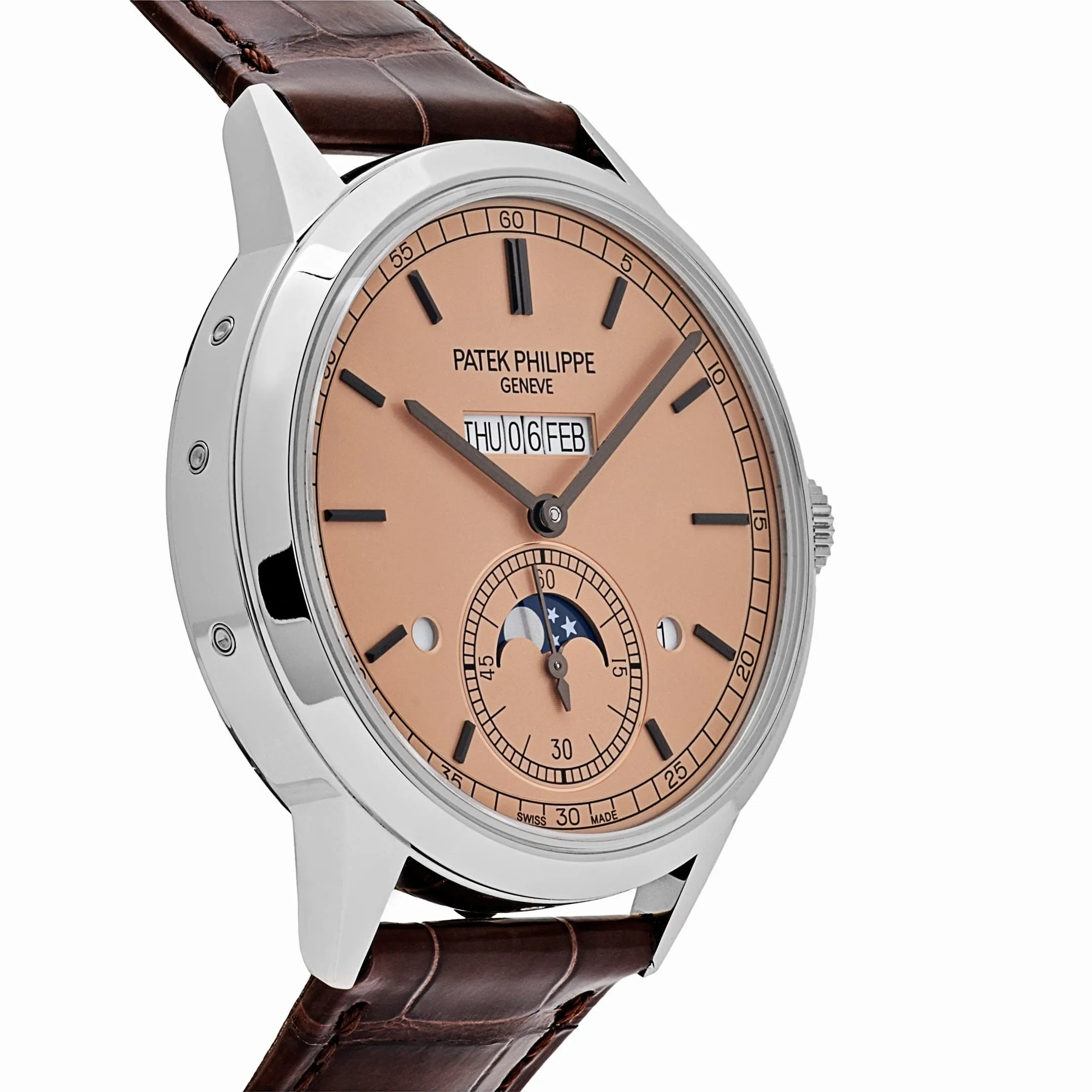 PP Luxury Watches Grand Complications 5236P-010 In-Line Perpetual Calendar Platinum Salmon Dial(2024)