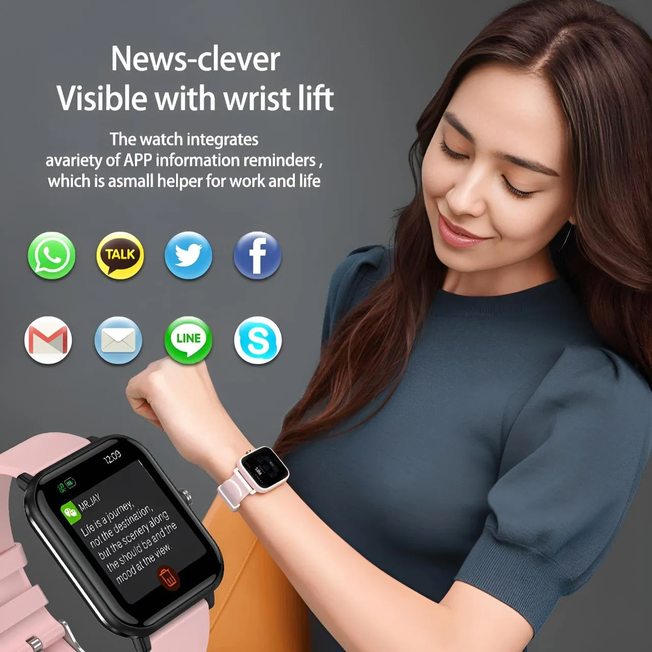 Q9 Pro 1.7in (44mm) Smart Watch | Lightweight | Health Monitoring | Sports Mode | Waterproof IP68 | iOS   Android