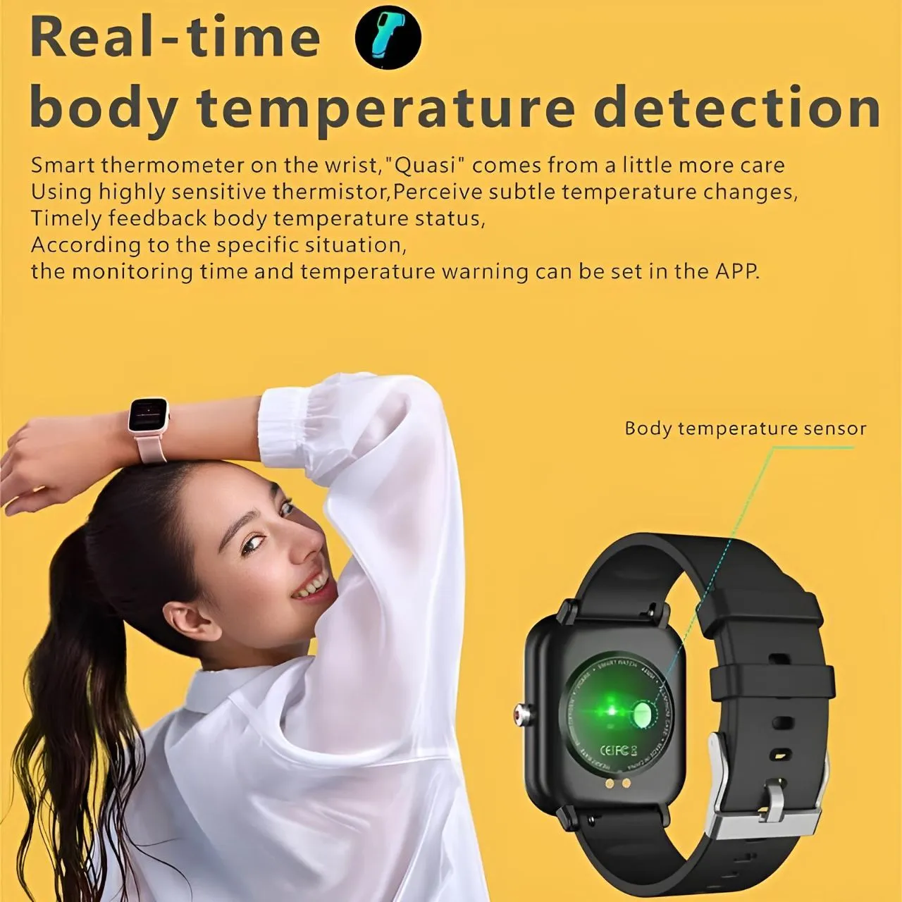 Q9 Pro 1.7in (44mm) Smart Watch | Lightweight | Health Monitoring | Sports Mode | Waterproof IP68 | iOS   Android