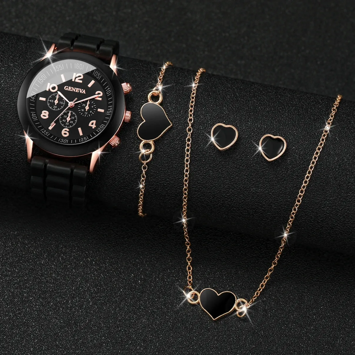 Quartz Watches Heart Jewelry Set (Without Box)