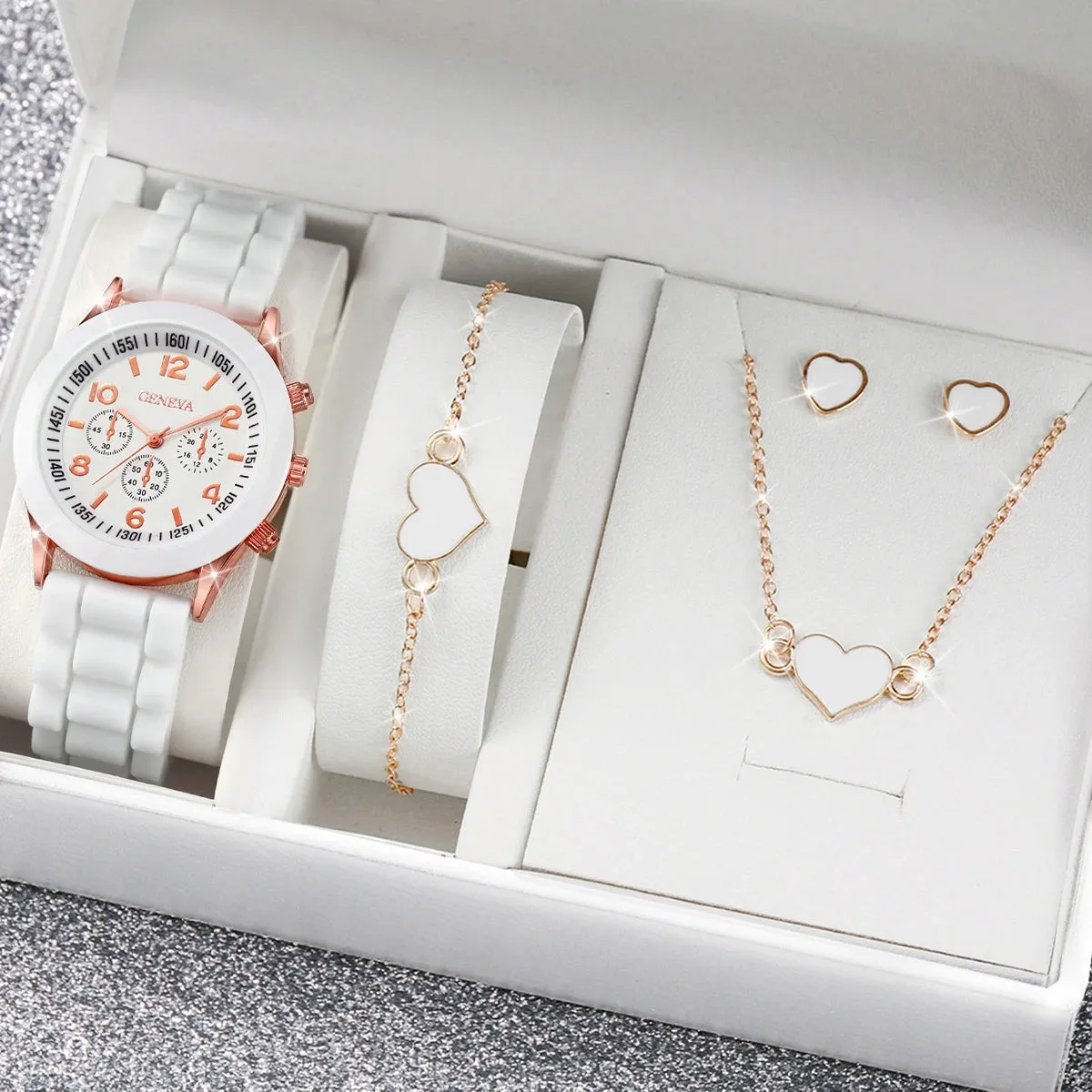 Quartz Watches Heart Jewelry Set (Without Box)