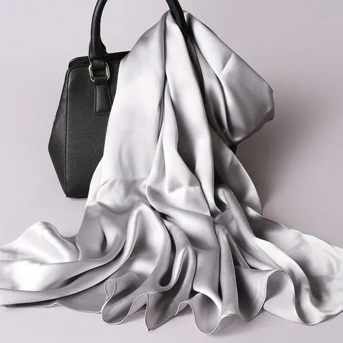 "Elegant Natural Silk Red Scarf for Women - Perfect Spring Foulard for adding a touch of luxury to any outfit"