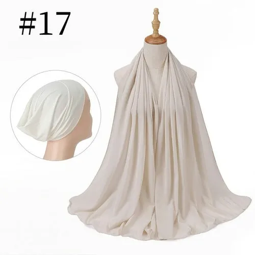 "The Finest Hijab Set - Heavy Chiffon Hijab and Matching Scarf for the Perfect Coordinated Look"