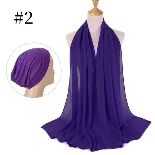 "The Finest Hijab Set - Heavy Chiffon Hijab and Matching Scarf for the Perfect Coordinated Look"