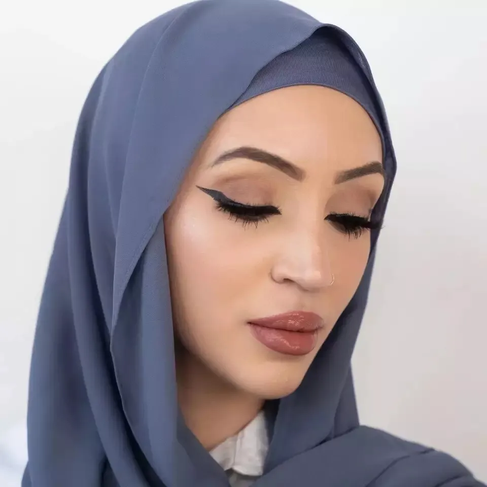 "The Finest Hijab Set - Heavy Chiffon Hijab and Matching Scarf for the Perfect Coordinated Look"