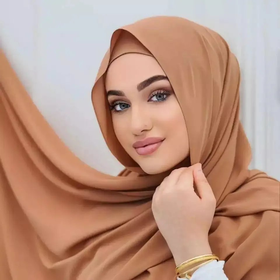 "The Finest Hijab Set - Heavy Chiffon Hijab and Matching Scarf for the Perfect Coordinated Look"