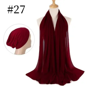 "The Finest Hijab Set - Heavy Chiffon Hijab and Matching Scarf for the Perfect Coordinated Look"
