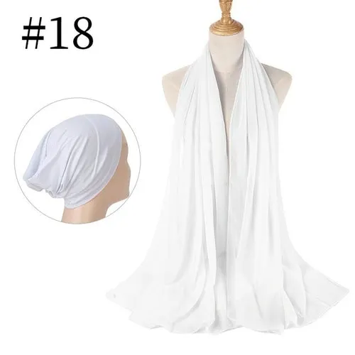 "The Finest Hijab Set - Heavy Chiffon Hijab and Matching Scarf for the Perfect Coordinated Look"