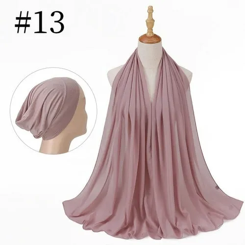 "The Finest Hijab Set - Heavy Chiffon Hijab and Matching Scarf for the Perfect Coordinated Look"