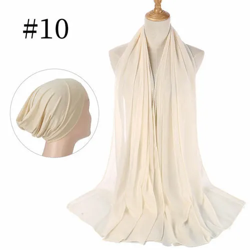 "The Finest Hijab Set - Heavy Chiffon Hijab and Matching Scarf for the Perfect Coordinated Look"