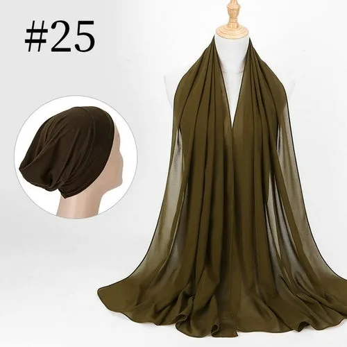 "The Finest Hijab Set - Heavy Chiffon Hijab and Matching Scarf for the Perfect Coordinated Look"