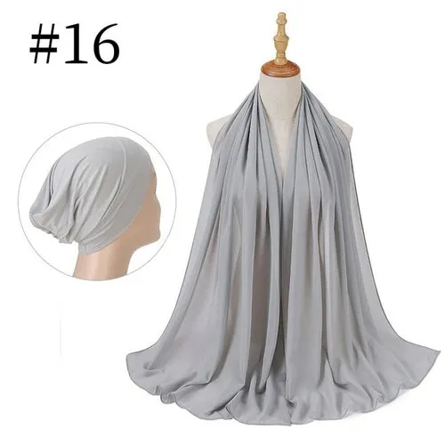 "The Finest Hijab Set - Heavy Chiffon Hijab and Matching Scarf for the Perfect Coordinated Look"