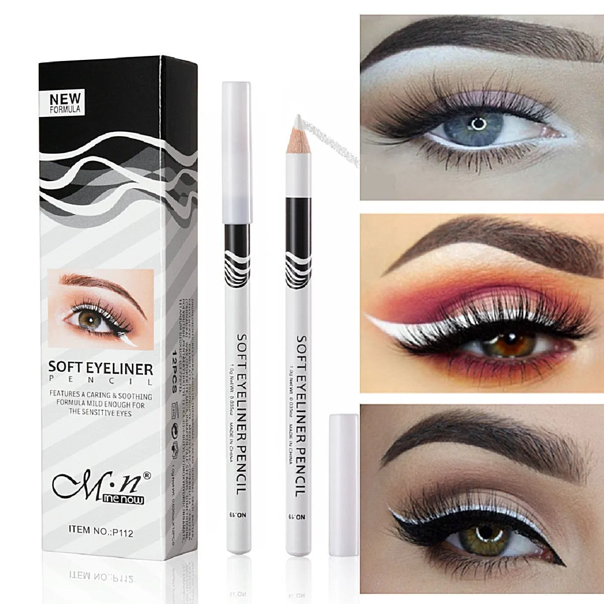 "Unleash Your Creativity: White Waterproof Long Lasting Eyeliner Pencil for Women's Fashion"