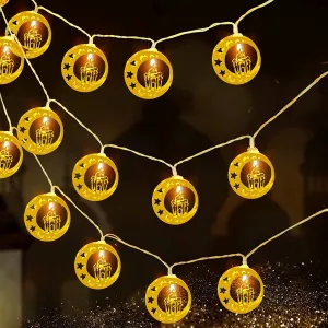 Ramadan Eid 10LED String Lights - 5.5ft, Battery Operated, 2 Flash Modes for Indoor Decor.