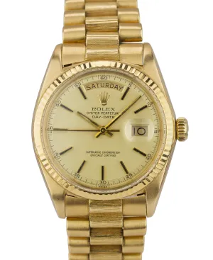 RARE 1977 Rolex Day-Date President 1803 5 MINUTE TRACK DIAL MATTE 36mm 18K Gold