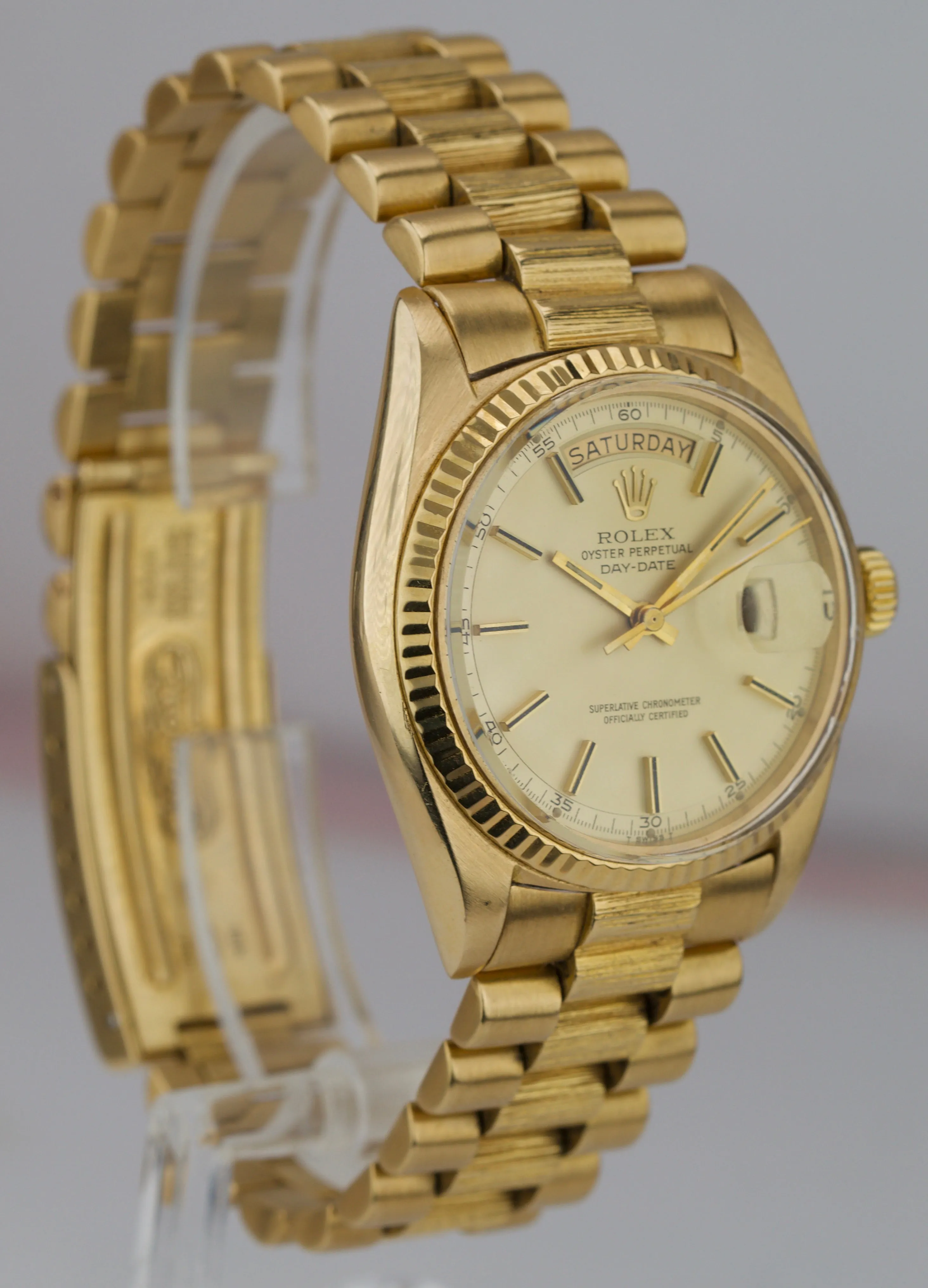 RARE 1977 Rolex Day-Date President 1803 5 MINUTE TRACK DIAL MATTE 36mm 18K Gold