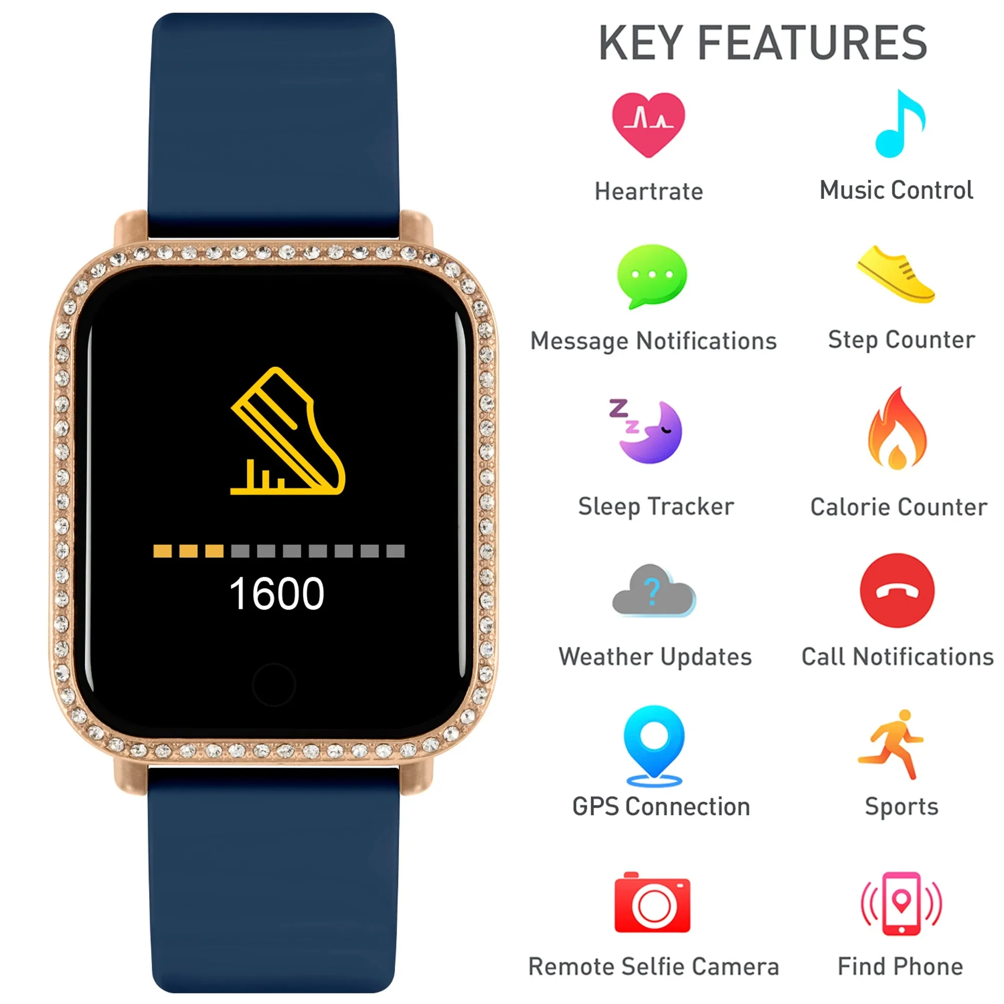 Reflex Active Series 6 Navy Crystal Smart Watch RA06-2102