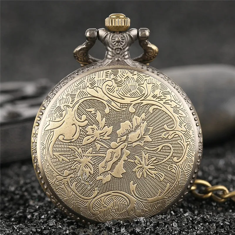 Rock Fashion Pocket Watch Skull Stars Skeleton Carving Pendant Chain Rebellious Gothic Hollow Clock Hot Cool Gifts for Men Women