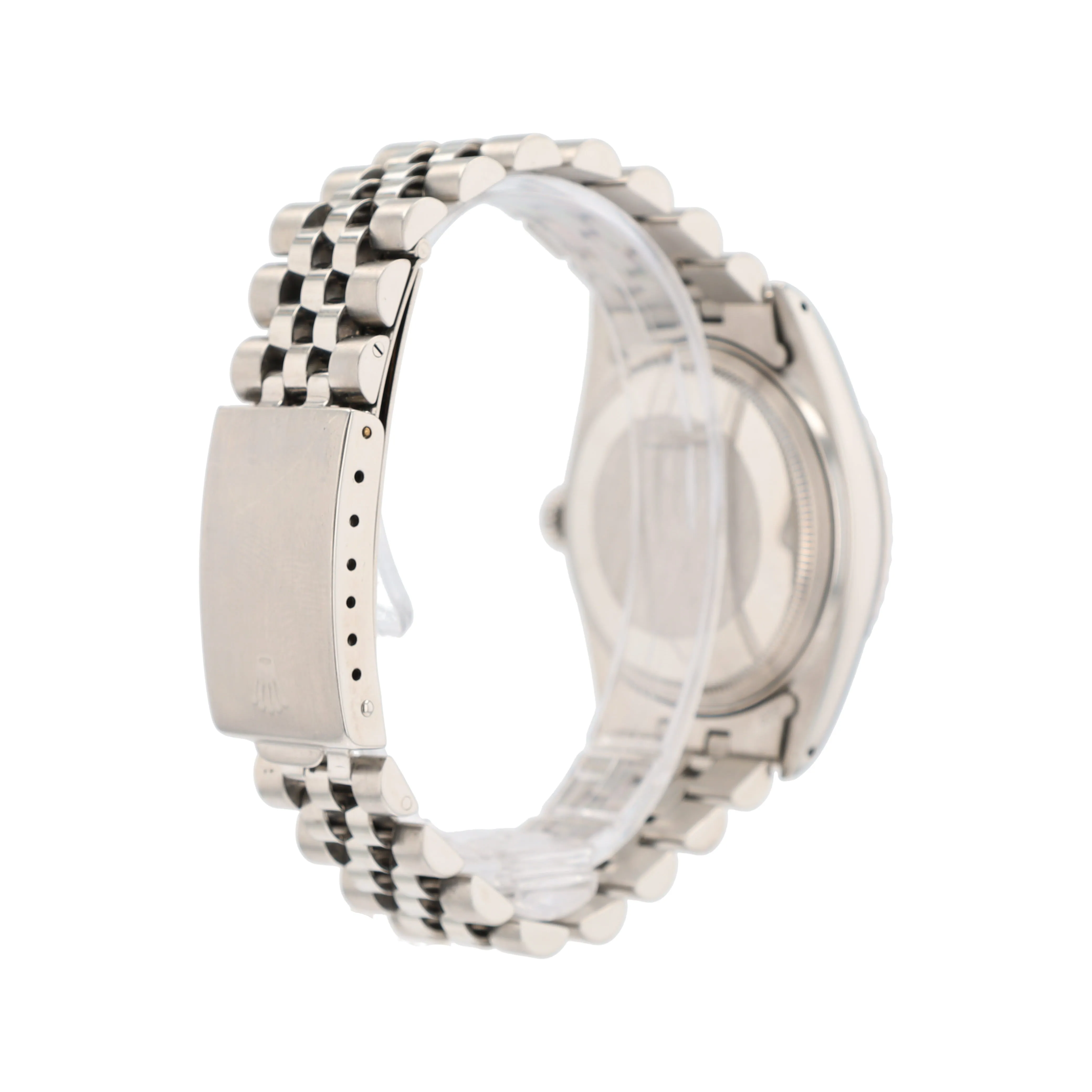 Rolex Datejust  16030 36mm Silver Index Dial Engine-turned Bezel Jubilee Band