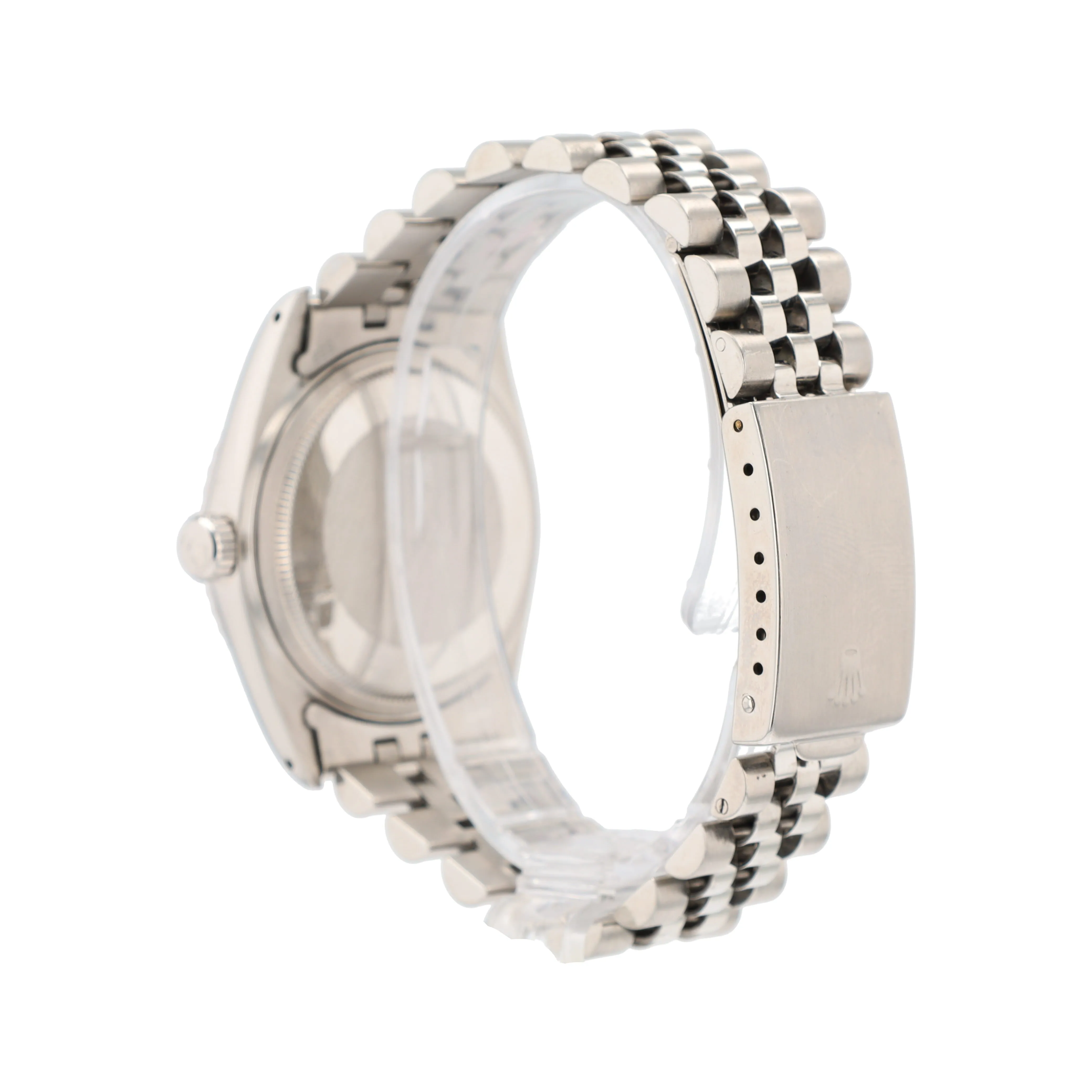 Rolex Datejust  16030 36mm Silver Index Dial Engine-turned Bezel Jubilee Band