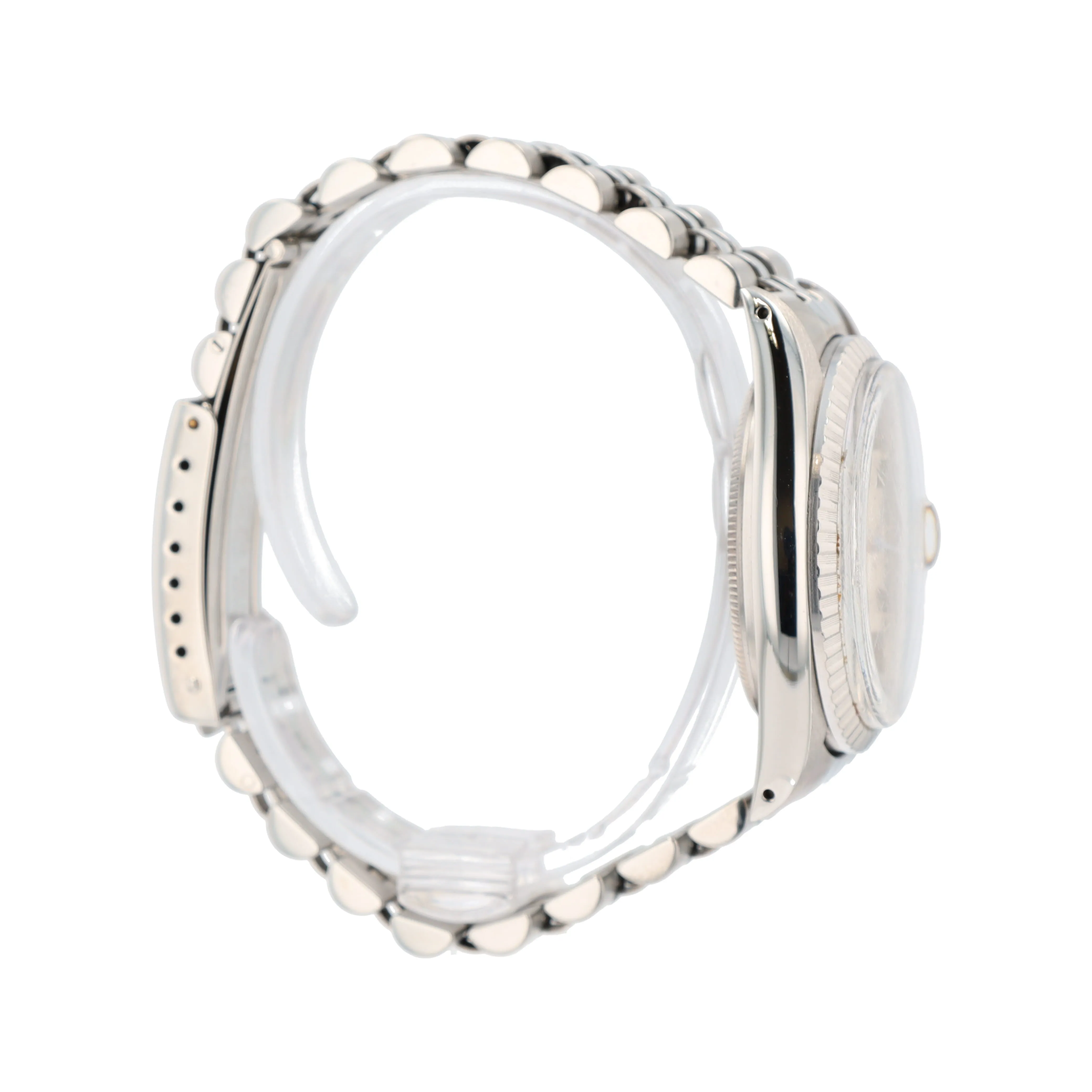 Rolex Datejust  16030 36mm Silver Index Dial Engine-turned Bezel Jubilee Band