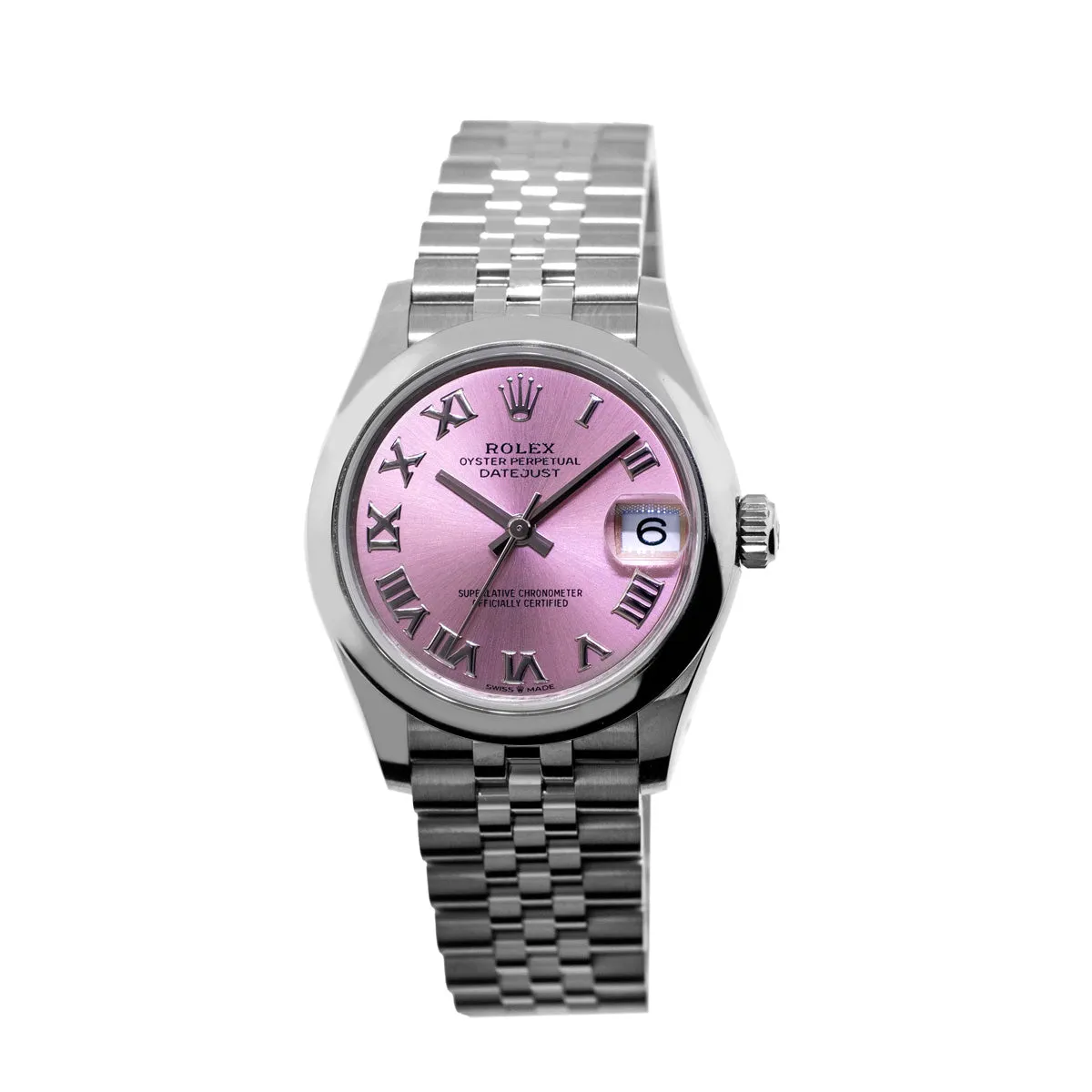 Rolex Datejust 31mm Stainless Steel Pink Roman Dial & Smooth Bezel 278240