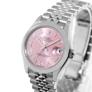 Rolex Datejust 31mm Stainless Steel Pink Roman Dial & Smooth Bezel 278240