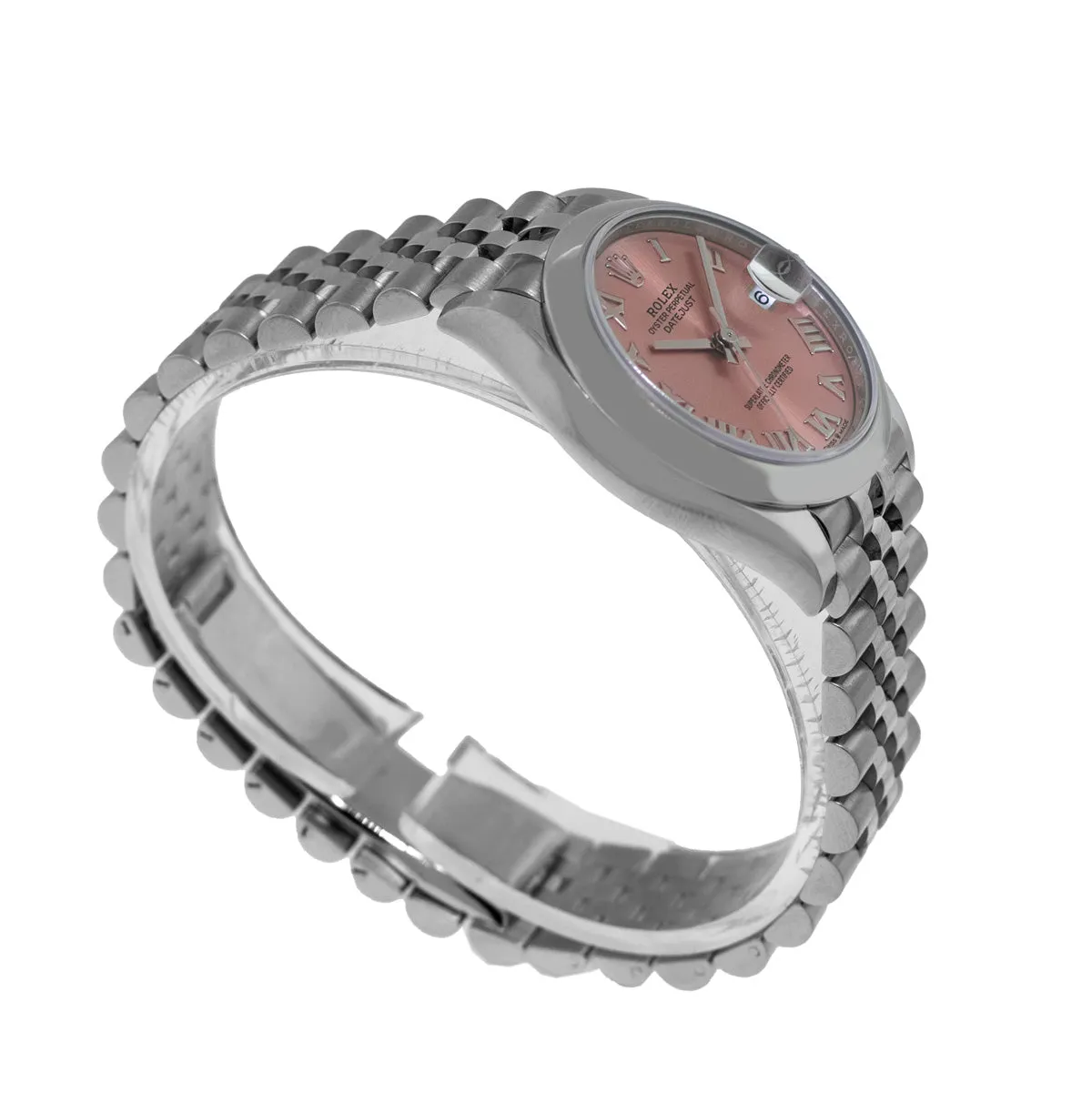 Rolex Datejust 31mm Stainless Steel Pink Roman Dial & Smooth Bezel 278240