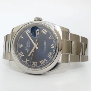 Rolex Datejust 36 Blue Roman Dial Stainless Steel Oyster Automatic 116200