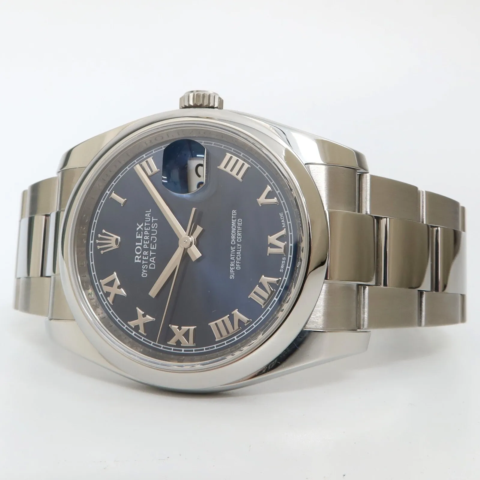 Rolex Datejust 36 Blue Roman Dial Stainless Steel Oyster Automatic 116200