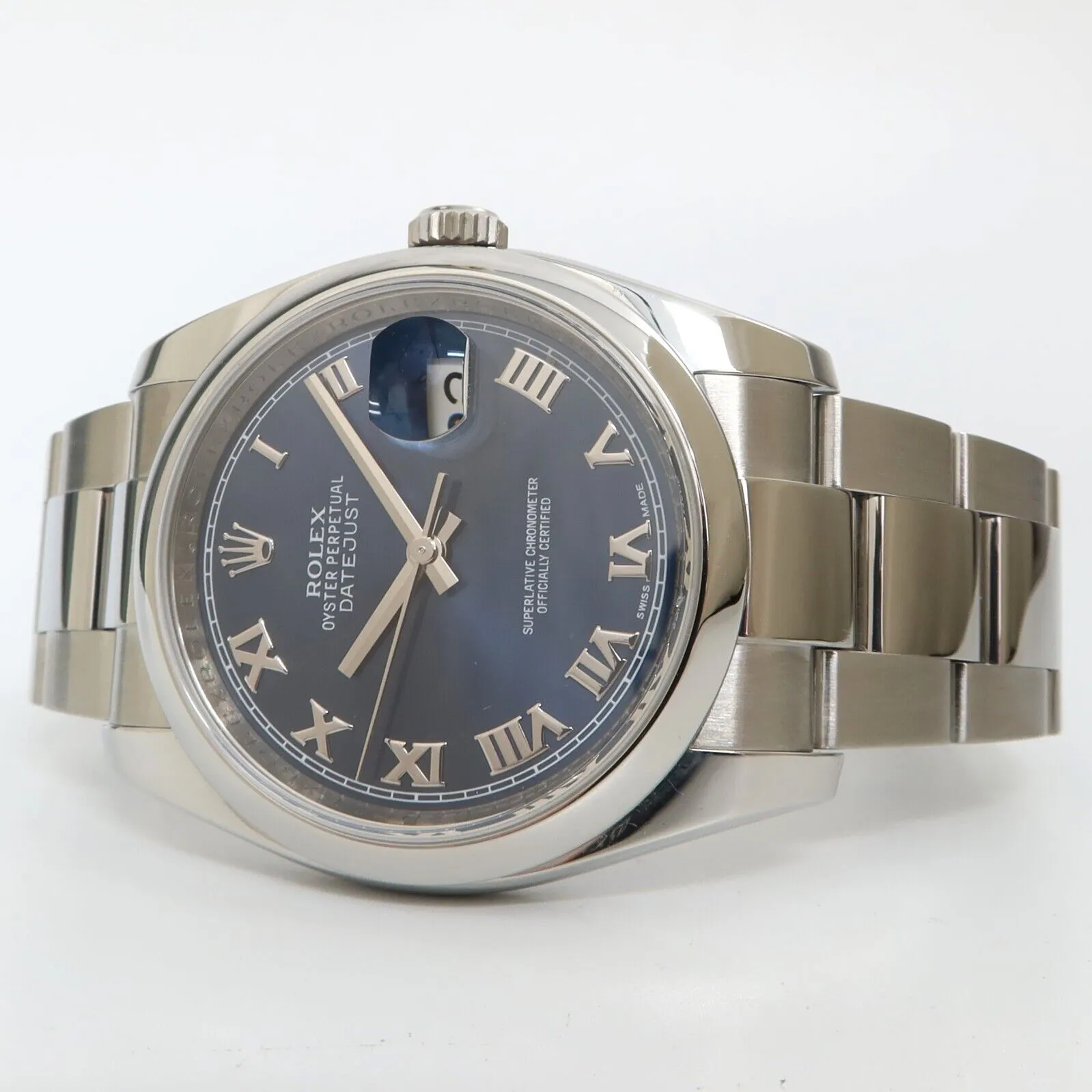 Rolex Datejust 36 Blue Roman Dial Stainless Steel Oyster Automatic 116200